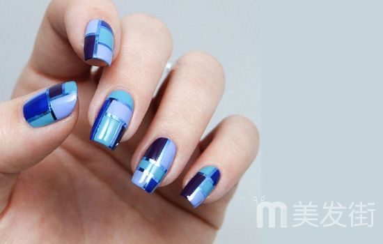 简约小清新美甲 几何美甲图片推荐