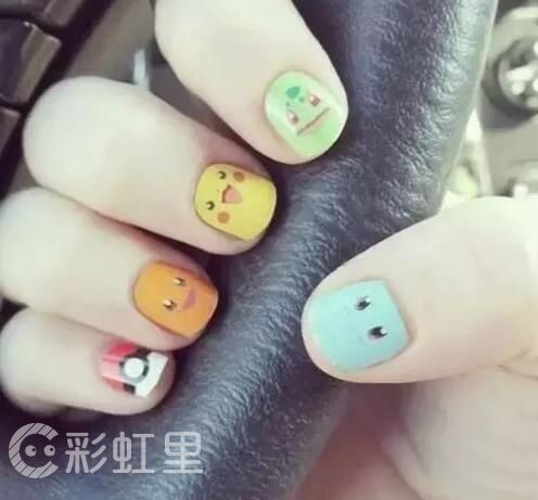 神奇宝贝美甲 口袋妖怪美甲图片