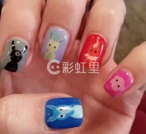 神奇宝贝美甲 口袋妖怪美甲图片