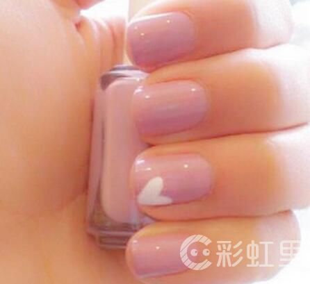 粉色纯色美甲 粉色萌美甲图片