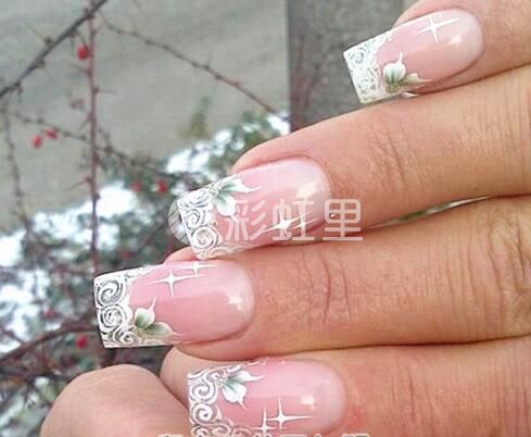 水晶钻石美甲 水晶粉美甲