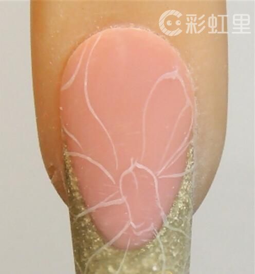 手绘蝴蝶结美甲 美甲教程步骤图片