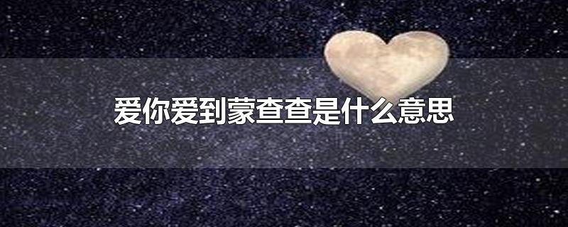 爱你爱到蒙查查是什么意思