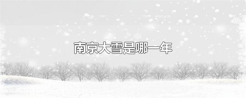 南京大雪是哪一年