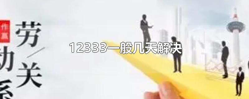 12333一般几天解决