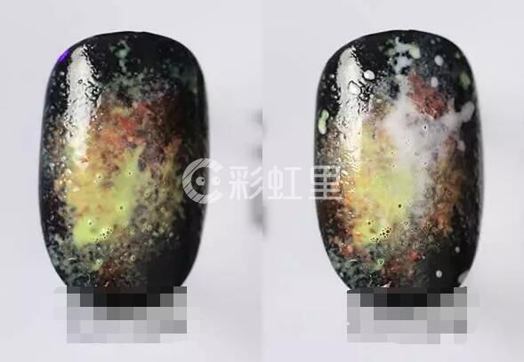 海绵渐变美甲款式 星空美甲图片步骤