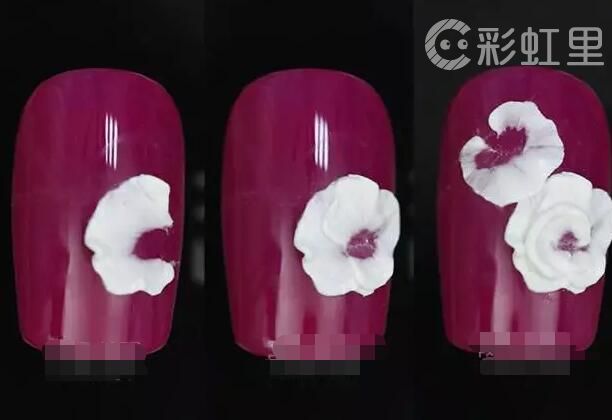 美甲画玫瑰 美甲雕花教程