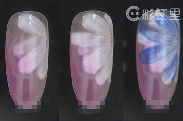 秋季晕染美甲 粉色晕染美甲教程
