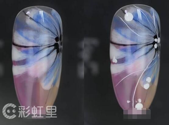 秋季晕染美甲 粉色晕染美甲教程