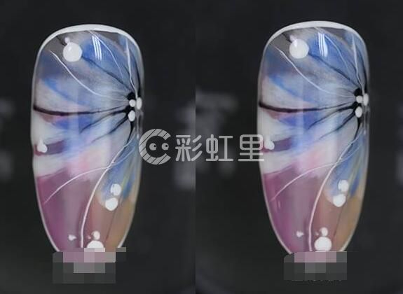 秋季晕染美甲 粉色晕染美甲教程
