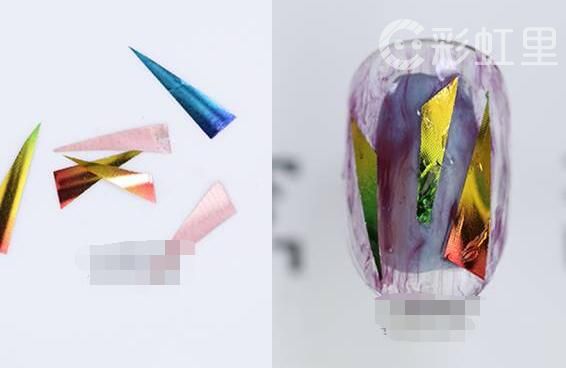 美甲秋季新款 线条色块美甲教程