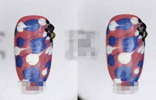 美甲秋季新款 钩花心形美甲教程