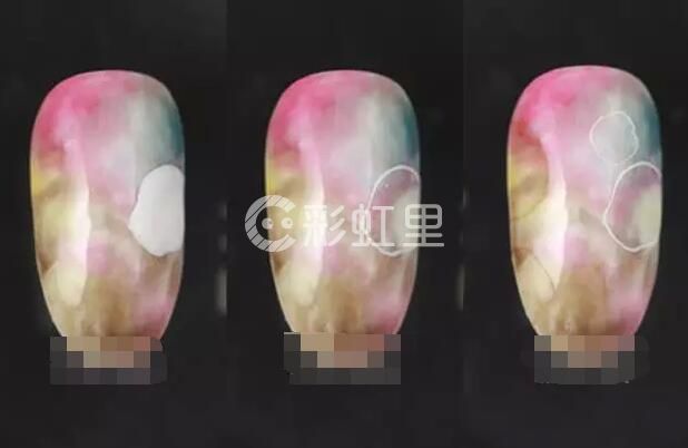 最新款晕染美甲 晕染花美甲教程