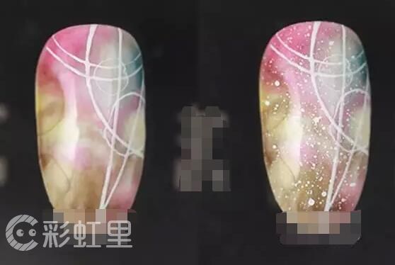 最新款晕染美甲 晕染花美甲教程