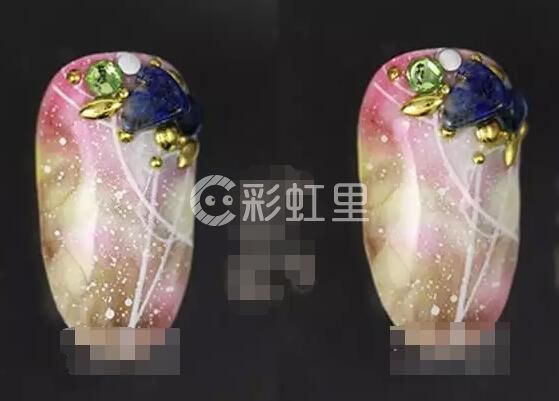 最新款晕染美甲 晕染花美甲教程
