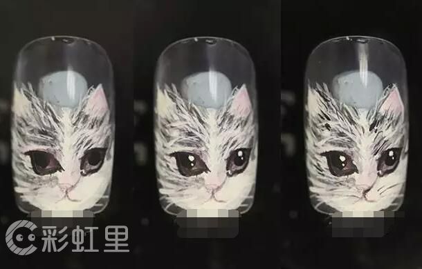 小猫咪美甲 美甲彩绘猫咪教程