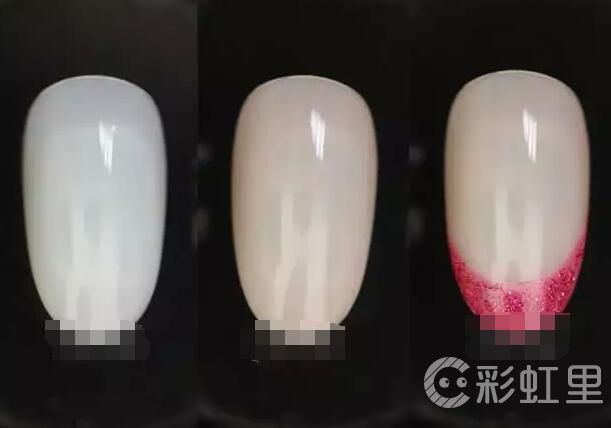 裸色法式美甲 带亮片美甲教程