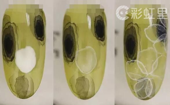 透明花美甲 淡雅水彩的美甲教程