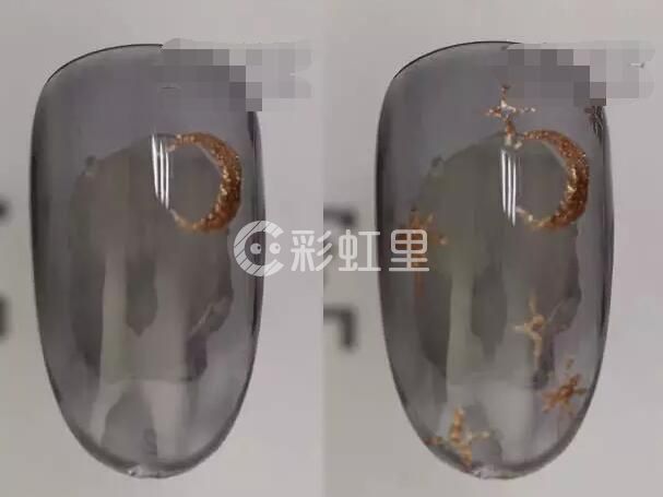 灰色星星美甲 美甲手绘教程
