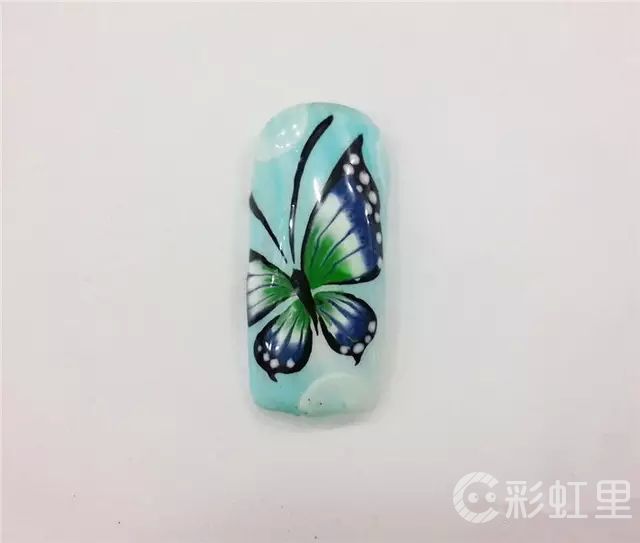 美甲蝴蝶的画法 手绘蝴蝶美甲教程