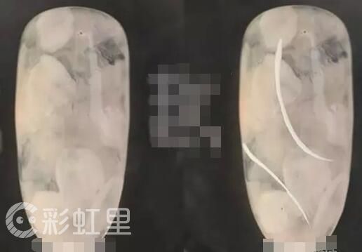 树叶桃形美甲 简约树叶美甲教程