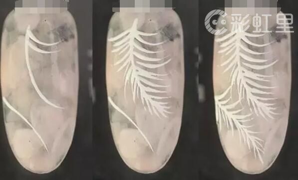 树叶桃形美甲 简约树叶美甲教程