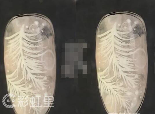 树叶桃形美甲 简约树叶美甲教程