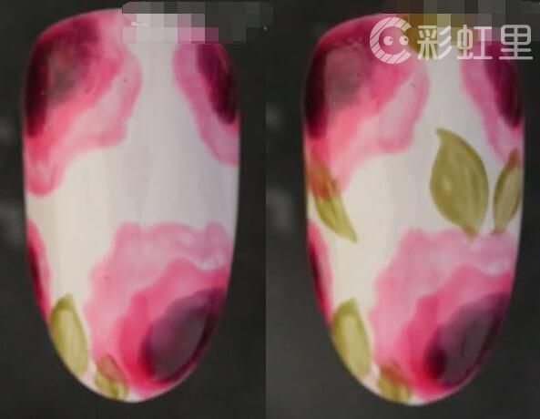 晕染花朵美甲 晕染美甲步骤