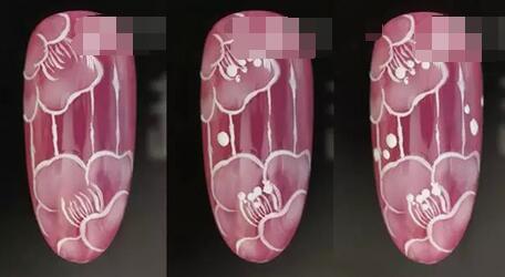 秋季晕染美甲 晕染花朵美甲教程