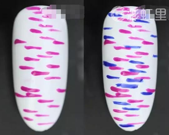 彩色美甲图片 乱色美甲教程