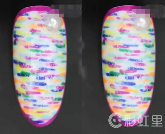 彩色美甲图片 乱色美甲教程
