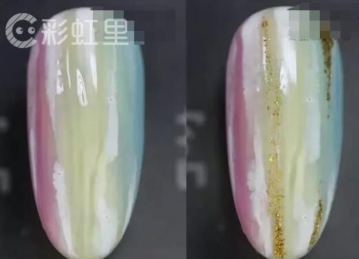 美甲渐变色 简约线条美甲教程