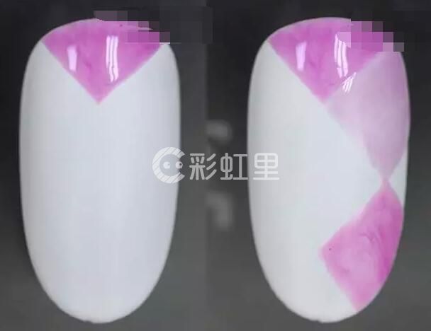 格子跳色美甲 格子美甲教程