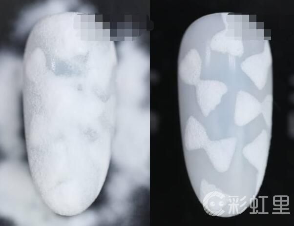 蝴蝶结美甲 磨砂面美甲教程