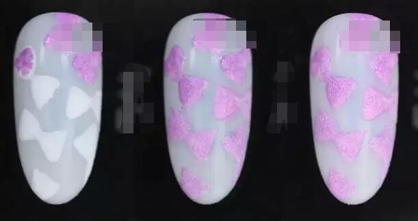 蝴蝶结美甲 磨砂面美甲教程