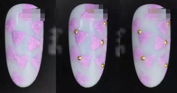 蝴蝶结美甲 磨砂面美甲教程