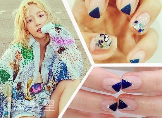 金泰妍美甲 三角形美甲图片