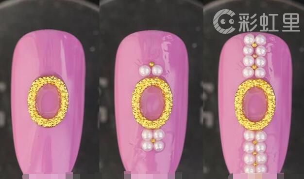 金属饰品美甲图片 奢侈美甲教程