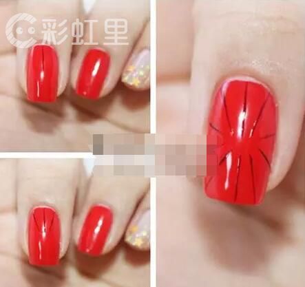 萌卡通美甲 蜘蛛侠美甲步骤