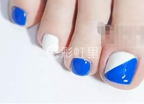 简约线条美甲 简约脚美甲教程