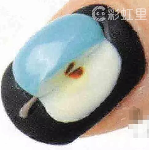 可爱型美甲 苹果立体浮雕美甲