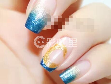海洋蓝美甲 可爱猫咪美甲教程