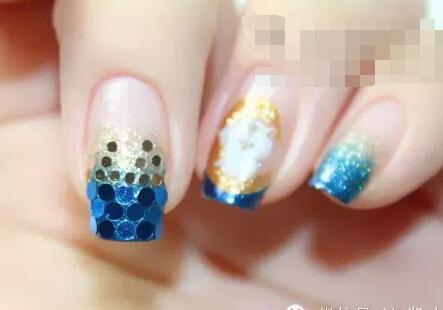 海洋蓝美甲 可爱猫咪美甲教程
