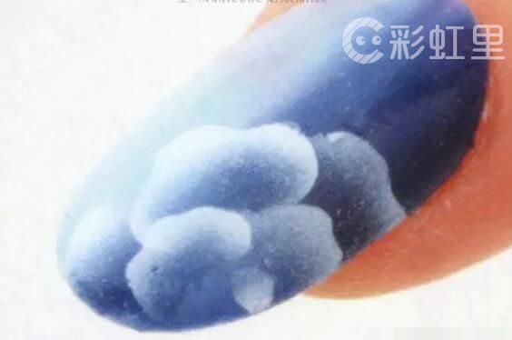 花朵美甲 夏季蓝色美甲教程