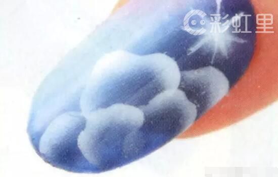 花朵美甲 夏季蓝色美甲教程