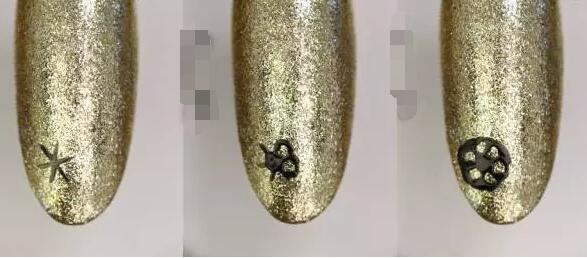 黑金色美甲 美甲彩绘花朵教程