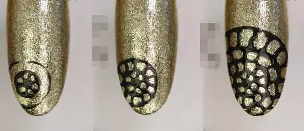 黑金色美甲 美甲彩绘花朵教程