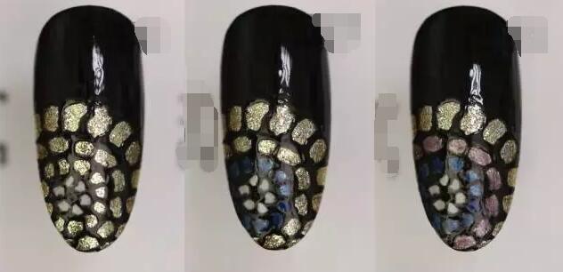 黑金色美甲 美甲彩绘花朵教程