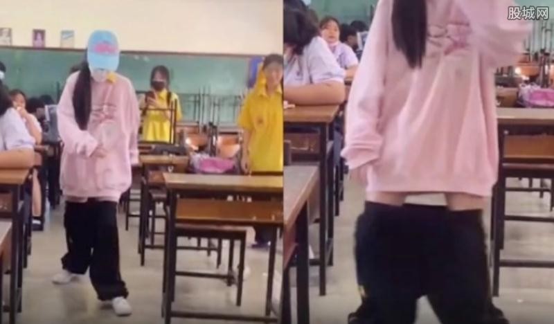 女学生教室里脱裤子跳舞