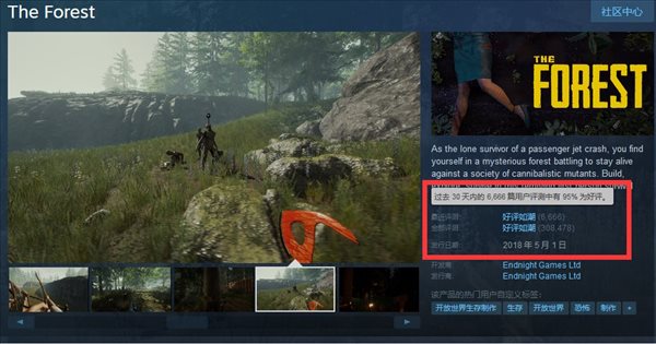 又一春？ 《森林》Steam在线人数超6.9万创新纪录